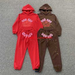 New 24ss designer Kids' Sp5der 555555 Hoodie Boys' Girls' fashion brand Spider Web Print Sweatshirts mens womens hoodie pants suit 3PUV