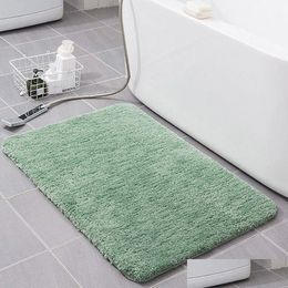 Carpets Super Absorption Bath Mat Non-Slip Bathroom Carpet Rugs Soft Floor For Bedroom Toilet Rug Doormat Long Bedside 5 Sizes Drop Dhykx