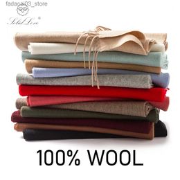 Scarves Solidlove Wool Winter Scarf Women Scarves Adult Scarves for ladies % Wool scarf women Fashion Cashmere Poncho Wrap Q240111