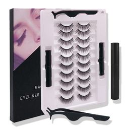 Brushes Magnetic Volume Eyelashes Box Package Set Full Strip 5/7/10 Pair Synthetic Natural Cilia False Dramatic Thick Eye Lashes Makeup