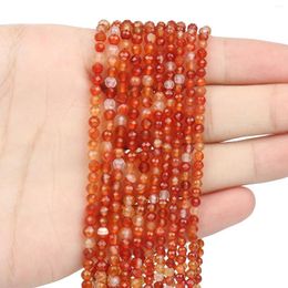 Loose Gemstones Natural Stone Red Agates Beads Faceted Tiny For DIY Jewelry Making Bracelet Necklace 15 Inches Wholesale 2 3 4 Mm