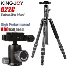 Monopods Kingjoy G22c Carbon Fiber Tripod Professional Digital Camera Tripode Monopod Dslrs Canon Sony Nikon Travel Tripe Stand 143cm Max