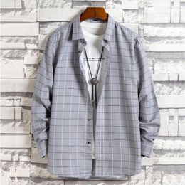 Men's Dress Shirts 2024 Summer Trendy Loose Fitting Casual Lapel Striped Patchwork Buttons Minimalist Oversize Long Sleeved Shirt