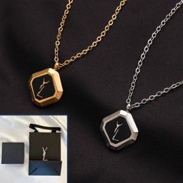 Brand Designer Vintgae Gold Plated Necklaces Luxury Women Charm Pendant Necklace Boutique New Style Jewellery With Box Stainless Steel Gift Necklace Girl Jewellery