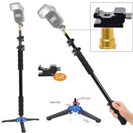 Monopods Photo Aluminum Alloy Handheld 1/4" Grip 158cm Rig Support Rod Flash Light Speedlite Holder, Monopod Stand Base W/ 3/8" Screw