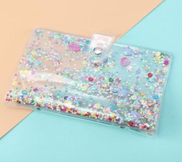 A5A6 Clear PVC Sequins Binder 6hole Metal Ring Notepad Cover Cute Diary Handbook Packaging Portable Office Travel Supplies8971257