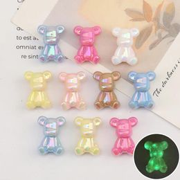 Beads Cordial Design 100Pcs 18*24MM DIY Beads/Jewelry Findings & Components/Hand Made/Aurora Luminous Effect/Bear Shape/Acrylic Bead