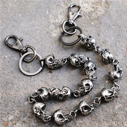 Metal 3 Layers Screw Ring Rock Punk Key Chains Clip Hip Hop Jewelry Pants KeyChain Wallet Chain305v