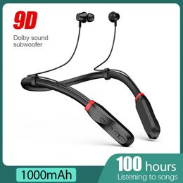 Earphones TWS 100 Hours Wireless Bluetooth Earphones Magnetic Sports Running Headset IPX5 Waterproof Earbuds Noise Reduction Headphones