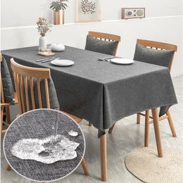 Table Cloth Rectangular Cotton Linen Tablecloth Dining Cover Solid Color Home Decorative