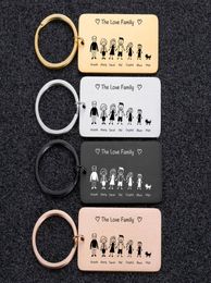 Jewellery Accessories Customised JewelryCustomized Key Chains Family Love Cute Keychain Engraved The Smith Family for Parents Childr4666323