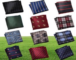 Luxury Men Handkerchief Polka Dot Striped Floral Printed Hankies Polyester Hanky Business Pocket Square Chest Towel 2323CM4108668