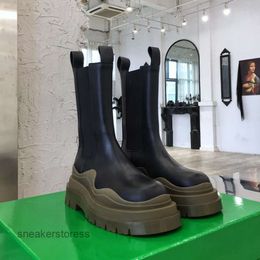 Elastic Designer Boot Boots Botteega Botega Genuine Leather Thick Soled Skinny Venetas Medium Tube Smoke Chelsea Short Women's Martin 2024 Nxnp