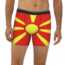 Underpants Flag Of Macedonia Breathbale Panties Male Underwear Print Shorts Boxer Briefs Extended