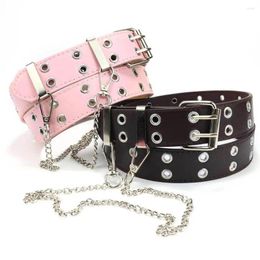 Belts Belt Versatile For Women's Decoration Y2K Niche Design Pink Chain Jeans With Eye-catching