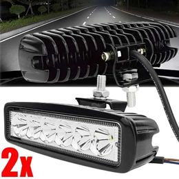 New 18w 6 LED Car Work Light DRL Spotlight High Bright Waterproof Auto Offroad SUV Truck Headlight Driving Warning Lamp 12-24V 6000K