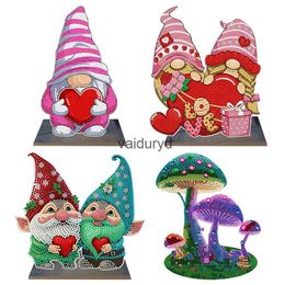 Diamond Painting Valentines Day Gnome Desktop Decorations Wooden Ornaments Kit for Decorvaiduryd