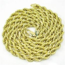 24 Inch 5mm 9 Grammes Mens Ladies 10k Yellow Gold Rope Hip Hop Chain Necklace236Q