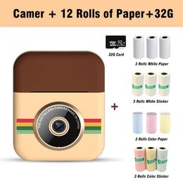 Bags Kids Toy Instant Print Camera Mini Digital Camera with Hd Video Recording Dual Lens Thermal Photo Paper Birthday Gift Boys Girls