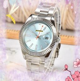 Popular Men Automatic movement Watches Full Stainless steel Luminous quartz Women Clock Bracelet Second Hand Orange Design Ceramic Bezel Wristwatch Gifts