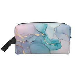 Storage Bags Teal Purple Gold Marble Large Capacity Travel Toiletry Bag Ideal For And Everyday Use