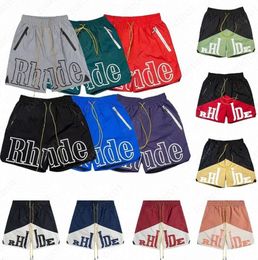 designer shorts rhude shorts summer fashion beach pants men high quality street wear red blue black purple pants mens short US Workout Pants3667