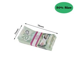 50% Size Aged Prop Money Canadian Dollar Fake Copy Cad Banknotes Paper Play Money Movie Props For Movie Props for Birthday Party, Prank Teaching and Parties