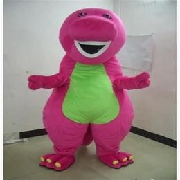 2018 High quality Profession Barney Dinosaur Mascot Costumes Halloween Cartoon Adult Size Fancy Dress2465