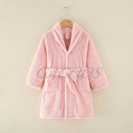 Long Sleeve Children's Bathrobe Sleepwear Kids Robes Lovely Boys Bath Towel Autumn Winter Girls Bathrobes Home Clothes 4-14Years 240111