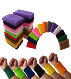 Terry Cloth Wristbands Sport Sweatband Hand Band Sweat Wrist Support Brace Wraps Guards For Gym Volleyball Basketball2206019