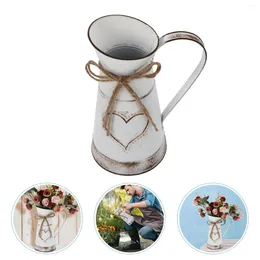 Vases Vase Kettle Metal Flower Pot Vintage Christmas Decorations Water Jug Can Iron Bouquets
