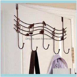 Rails Storage Housekeeping Organization Home & Gardenwavy Musical Notes 5 Hooks Wall Mounted Coat Rack Clothes Door Hanger Elegant201g