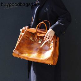 Designer Bag Handbags Medium 38cm Platinum Vintage Vegetable Tanned Cowhide Handbag Mens Crossbody Womens Travel Solid