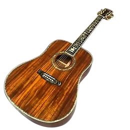 41 inch all-KOA wood ebony fingerboard, abalone inlaid acoustic guitar