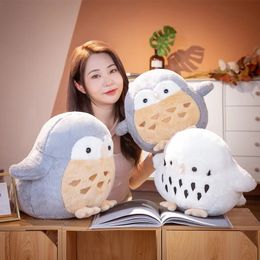 35-45cm Cute Owl Plush Toys Kawaii Cartoon Nighthawk Doll Soft Simulation Stuffed Eagle Animal Sleep Pillow Xmas Gift for Kids 240111