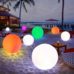 1pc, 15.75inch LED Glowing Beach Ball Light Remote Control 16Colors Waterproof Inflatable Floating Pool Light Yard Lawn Party Lamp, Outdoor Garden Pond Birth Bath