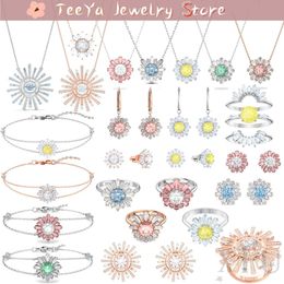 Sets Original XFU Sunshine 2023 Christmas Gift Trendy Summer Jewelry Set Charms Sun Flowers Ring Earrings Necklace Bracelet for Women