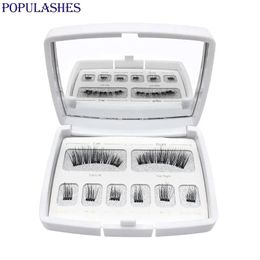 Brushes Magnetic Eyeashes with 3 Magnets Kit Acrylic Box Case Packaging with Mirror 3d Mink Eye Lash Set Natural False Eyelash Makeup