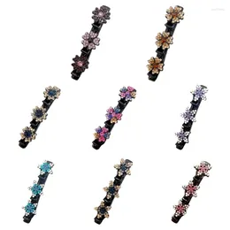 Hair Clips Braided Women Hairpin Duckbill Barrettes For Girls Fashion Accessories With Rhinestones Flowers