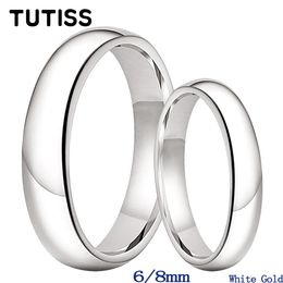 TUTISS 4/6mm Men Women Tungsten Couple Ring Smart Wedding Band Domed Polished Shiny Comfort Fit 240110