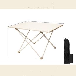 Camp Furniture Outdoor Portable Tra Light Aluminum Folding Table Picnic Cam Barbecue Self-Drive Leisure Large Drop Delivery Otm2X