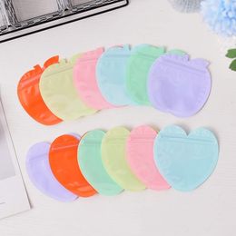 Cute Jewellery Ziplock Packaging Bags Apple Shape Plastic hairpin Resealable Clear Front Pouch For Earring Rings Pearls Cosmetics Decorations Retail Lovely Storage