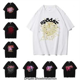 Fashion Sp5der 555555 Men's T-shirt designer Spider young bandit king Tshirt angel series number men women 1 high quality spider Web print pattern Tees F7TC