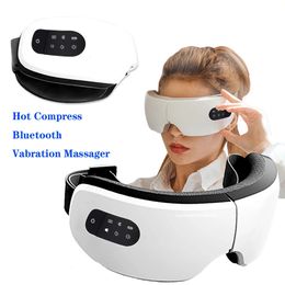 Eye Massager Smart Mask Vibrator Compress Bluetooth Musice Care Heating Fatigue Relief Foldable Device USB Charging 240110