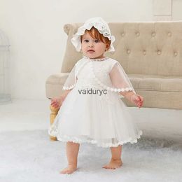 Girl's Dresses New Baby Christening Gowns Infant Baby Girl Baptism Wear Baby Girl Clothes Summer Dresses Baby Girl Wedding Dress Baby H240508