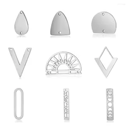 Charms 5pcs/lot Stainless Steel Geometric DIY Jewelry Wholesale Oval Necklace Earring Making Pendant Never Fade Top Quality