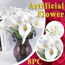 Decorative Flowers Hanging Baskets With Artificial 8PC Flower Latex Real Bridal Wedding Bouquet Home Foreskin