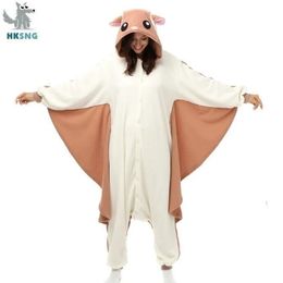 HKSNG Animal Adult Kigurumi Flying Squirrel Onesies Party Halloween Mouse Pajamas Cosplay Chipmuck Costumes Sleepwear Jumpsuit 240110