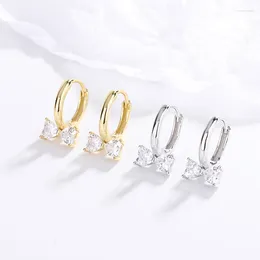 Stud Earrings 2024 Fashionable Made Of Sterling 925 Silver With Zircon Bow Decoration Adorable Luxury Style For Weekend Party
