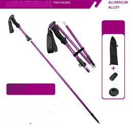 Trekking Poles Aluminium Alloy 5-Section Pole N81 Folding Tra Light Short Telescopic Outdoor Hand Hiking Stick Drop Delivery Otp47